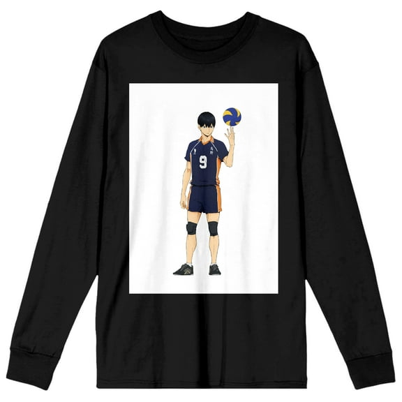 Tobio Kageyama Haikyu Anime Cartoon Character Men's Long Sleeve Graphic Tee-M