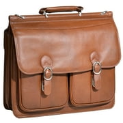 McKleinUSA HAZEL CREST 15604 Brown Leather Double Compartment Laptop Case