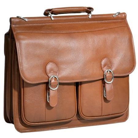 McKleinUSA HAZEL CREST 15604 Brown Leather Double Compartment Laptop Case