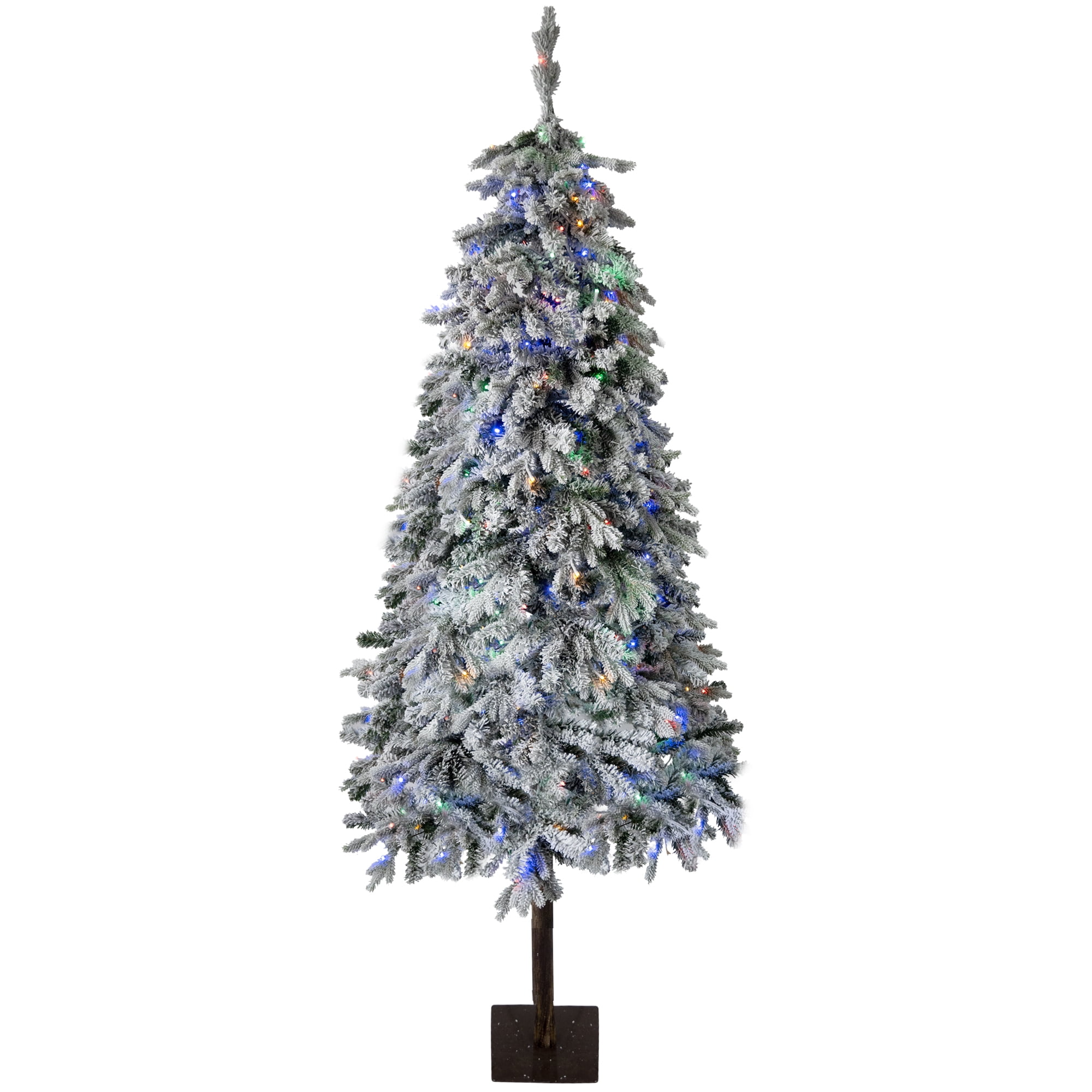 Costway 7FT Artificial Hinged Colorful Rainbow Full Fir Christmas