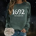 thumbnail image 2 of Womens Halloween Crewneck Sweatshirts Fall 1692 Ghost Printed Long Sleeve Pullover Tops Fashion Casual Relaxed Fit Blouses Z002-Grey XL, 2 of 5