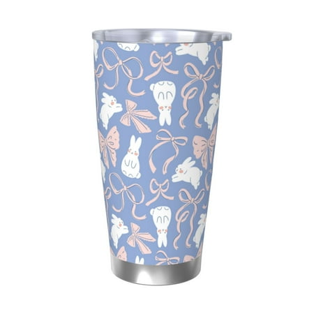 

Gaeub Vintage Easter Print 20-Ounce Stainless Steel Car Cup Tumblers Cups with Lids and Straw Coffee Cups for Adults Kids Home Car Office School Travel Party-Without Straw