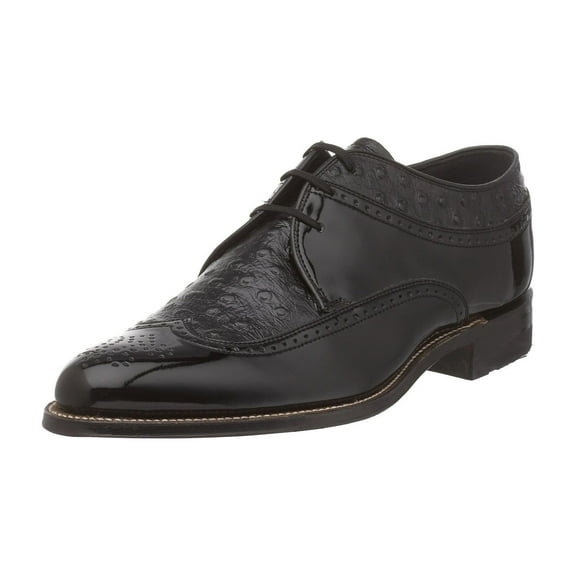 Stacy Adams Men's Dayton Ostrich Oxford, Black, Size 12.0