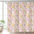 thumbnail image 2 of Easter Shower Curtain Happy Easter Cute Bunny Rainbow Floral Bathroom Decor Set, Pastel Pink Cloth Fabric Bathroom Decor Set with Hooks Spring Holiday Shower Curtain 72X72IN, 2 of 6