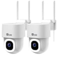 thumbnail image 1 of Elder 4K Security Camera PTZ WiFi Outdoor x2 Pack 64GB Semi Wireless, AI-Powered Detection DIY Smart Home, Spotlight Deterrence & Color Night Vision, Works with Hey Google & Alexa, 1 of 13