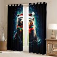 thumbnail image 5 of Feelyou Christmas Bear Child Curtains Pack of 2 (42x84 Each), 3D Jungle Animal Curtains Blackout, Glitter Stars Print Bedroom Curtains, Window Curtains Room Decor, 5 of 6