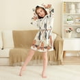 thumbnail image 3 of FORMRS Niños Bathrobe Unisex Hooded Robe Soft Plush Pajamas Sleepwear, Size 2-3T, Gray Cartoon Halloween Cat, 3 of 7