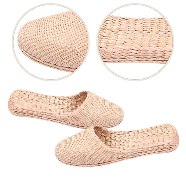 Raindrops 1 Par Zapatillas Tejidas De Paja Para Mujer Aireadas Y Ligeras Uso Casa Color Amarillo