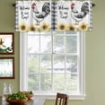 thumbnail image 3 of Retro Rooster Curtain Valances for Windows, Kitchen Valance Window Treatments Panel 2 Pack, Sunflower Plaid Watercolor Animals Rod Pocket Short Curtains for Bathroom Bedroom 54 x 18 Inch, 3 of 8