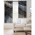 thumbnail image 2 of Gray Marble Blackout Curtains for Bedroom/Living Room, Thermal Insulated Kitchen Curtains, Ink Painting Modern Abstract Art Grommet Darkening Window Treatment Drapes 52"x84"x2, 2 of 8