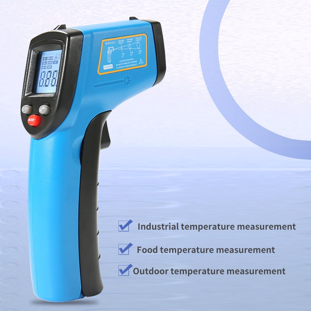 Huntermoon GM321 Laser Infrared Thermometer Non-Contact Digital Industrial Thermometer, Adjustable Emissivity, -58°F~752°F(-50°C～400°C) IR Thermometer for Industrial,Kitchen Cooking,Ovens