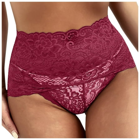 

Lightning Deals AOOCHASLIY Womens Underwear Briefs Sexy Temptation Panties High Waist Lace Hips Breathable Bikini Thong
