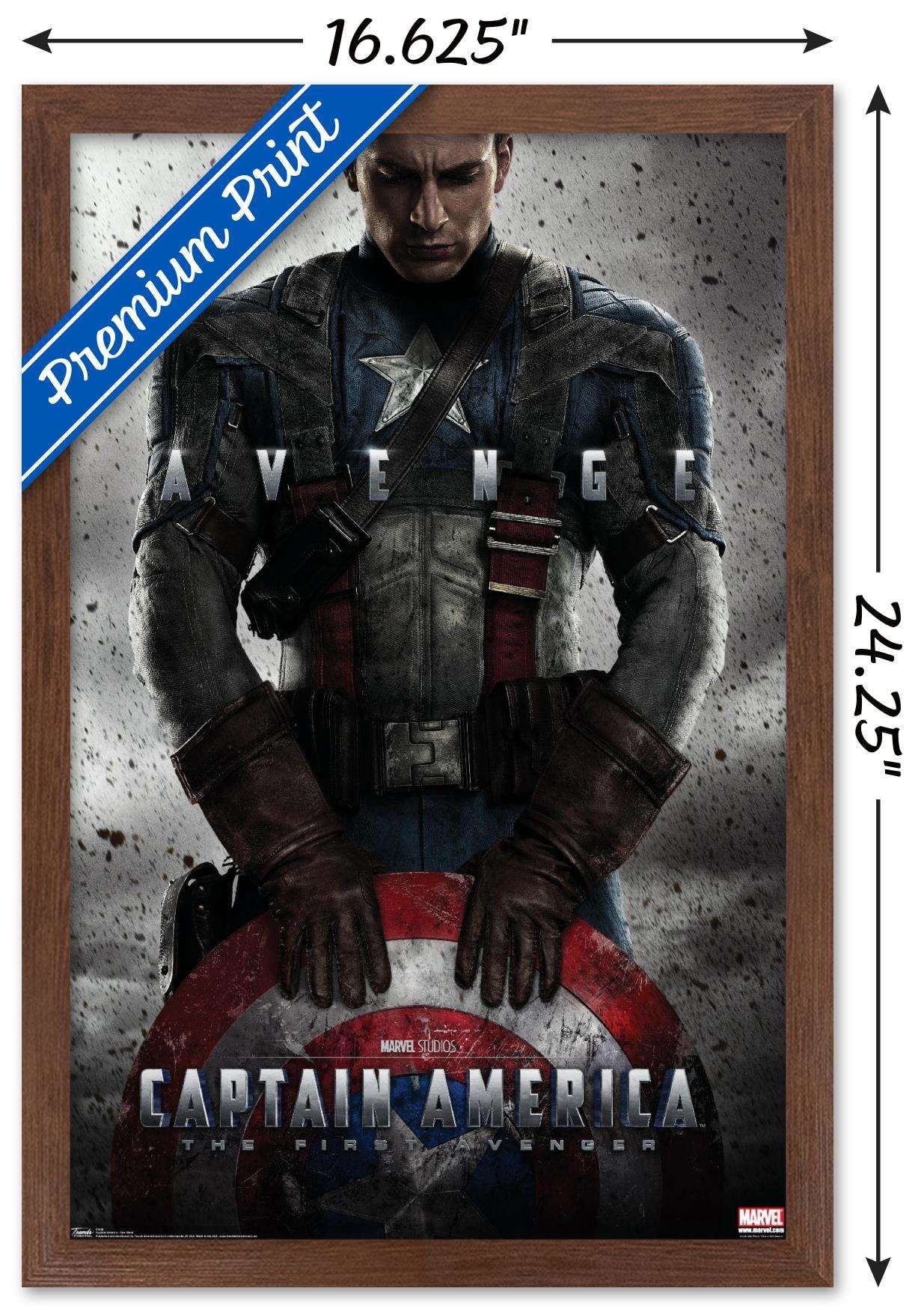 Marvel - Captain America - The First Avenger - One Sheet Wall Poster, 14.725" x 22.375", Framed
