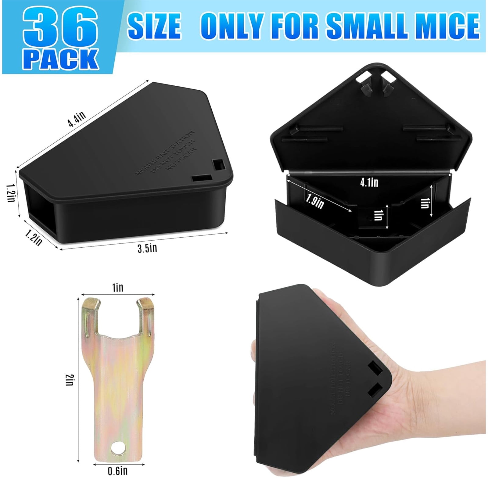 HYEASTR 24 Pack Mouse Bait Station Outdoor Indoor - Reusable Rodent Bait Station Mice Trap Small Rats Poisoning Bait Station Box, Friendly for Children & Pets, Suitable for Small Mice
