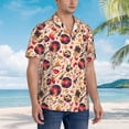 thumbnail image 3 of Teaboi gold Skull Guitar record for Men's Short Sleeve Hawaiian Shirt, Button Down Shirt for Beach Vacation,X-Large, 3 of 7