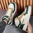 thumbnail image 3 of Men's High-Top Skate Sneakers - Color Block, Comfortable for Outdoor Activities, Running & Rubber Sole - For Men - Suitable  & Hiking - Lace-Up Casual Shoes with Cushioned Sole - Breathable Fabric, 3 of 9