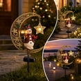 thumbnail image 6 of Solar Crescent Moon Snowman Christmas Garden Stake Light Ornament for Christmas Outdoor Decorations, 6 of 7