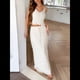 thumbnail image 4 of Conjunto de 2 Piezas para Mujer, Estilo Casual, con Falda Larga y Tirantes para Salir A la Playa. Albaricoque L, 4 of 7