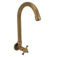 thumbnail image 4 of Outdoor Kitchen Sink Faucet, 360 Degree Rotation Single Cold Water Garden Outdoor Faucet, Antique In Wall Frost Crack Prevention Flexible Neck Laundry Room Tap Bar Faucet Tap, 4 of 8