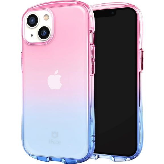 iFace Look In Lolly (Apple iPhone 14 Plus) Shockproof Transparent Gradient Color Hard Phone Case for Girls Women Adults - Peach Sapphire