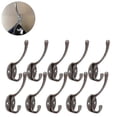 thumbnail image 2 of 10 Pack Rustic Coat Hooks Wall Mounted Heavy Duty Dual Hooks, 2 of 5