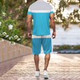 thumbnail image 4 of Vedolay Shorts Tracksuit Men's 2 Piece Summer Outfits Tracksuits Short Sleeve Shirts and Shorts Sets,Green M, 4 of 5