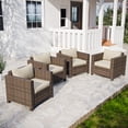thumbnail image 3 of EAGLE PEAK Harbor Haven Outdoor Wide-Woven Wicker Patio Chairs Set of 4, All Weather PE Lounge&nbsp;Chair with Cushion, Deep Seat and High Back, 3 of 9
