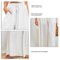 thumbnail image 5 of Pantalones de pierna recta para mujer,Pantalones holgados y fluidos con pierna ancha para mujer, pantalones fruncidos con cintura, los mejores de su clase, 5 of 5