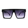 thumbnail image 4 of Mobster Flat Top Shield Horn Rimless Plastic Sunglasses Black Smoke, 4 of 4