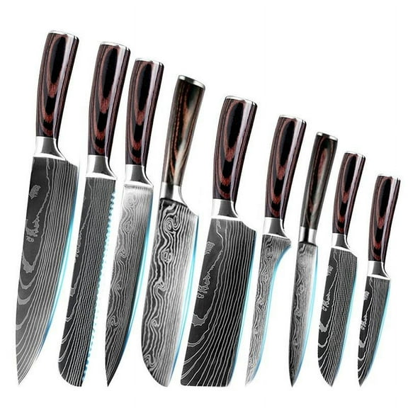 Damascus Knife Sets 9PCSchef Knife Set Japanese Kitchen Knives Best Kitchen Knives