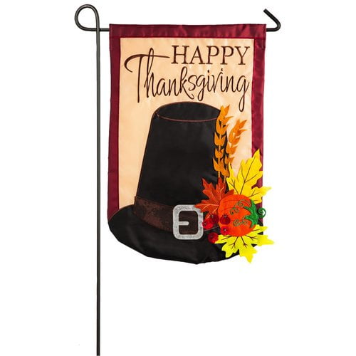 Evergreen Flag Garden Thanksgiving Pilgrim Hat 2 Sided Polyester 1 6 X 1 Ft Garden Flag Walmart Com Walmart Com