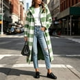 thumbnail image 5 of QIYAGBSA Plush Plaid Fleece Jackets for Women Hooded Full Zip Long Coat Fuzzy Winter Warm Casual Fall Outerwear Oversized Layer, 5 of 7