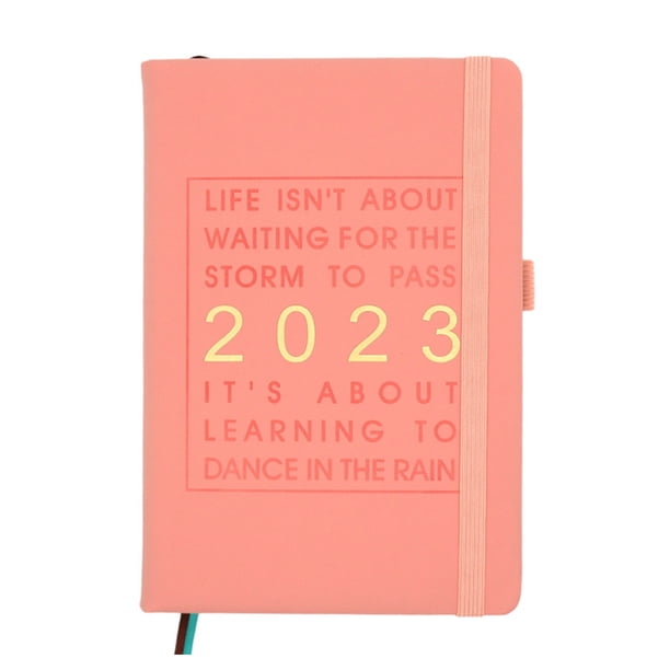Agenda 2023 semanal y mensual, bolsillo interior + cierre elástico + lazo para bolígrafo + marcapáginas, organizador diario Zhivalor BST3000581-3