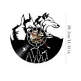 thumbnail image 3 of Reloj de pared de vinilo con diseño de lobo doble, estilo vintage, para decoración del hogar, 3 of 6