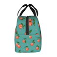 thumbnail image 4 of Teal Peach Fruit Lunch Bag Thick Aluminum Foil Lunch Tote for Women Office Picnic Gift, 4 of 7