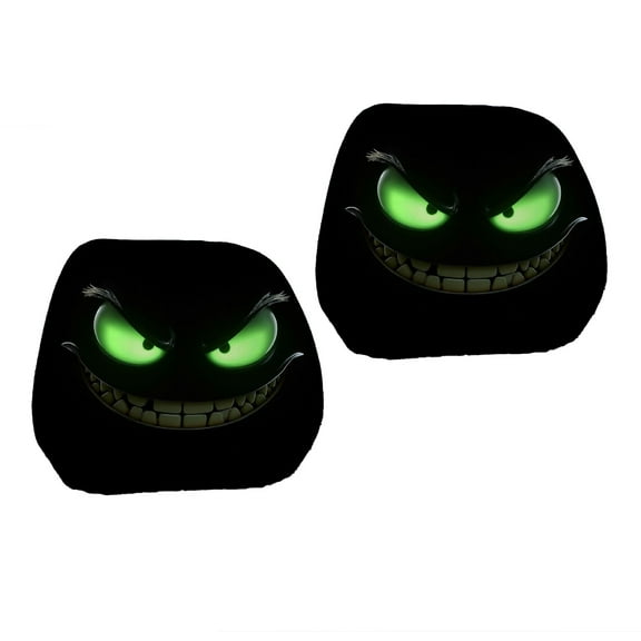 Halloween Car Headrest Covers With Funny Faces For Humorous Themed Interior Decors And Comfortable Neck Support