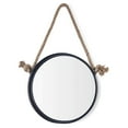 thumbnail image 1 of Danya B. SE2231 Rustic Wall Decor â Iron Framed Round Mirror with Hanging Rope - Metal 15-inch Accent Mirror â Dark Brown, 1 of 4