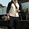 thumbnail image 7 of Frnrwgo Mens 2-Piece Tracksuit Jacket and Pants Set Loose Fit Color Block Raglan Sleeve Casual Fall Winter Outfit with Full zip, 7 of 7