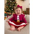 thumbnail image 4 of RUINIXCW Baby Girl Christmas Outfit Long Sleeve Romper + Skirt + Headband Set, 4 of 8