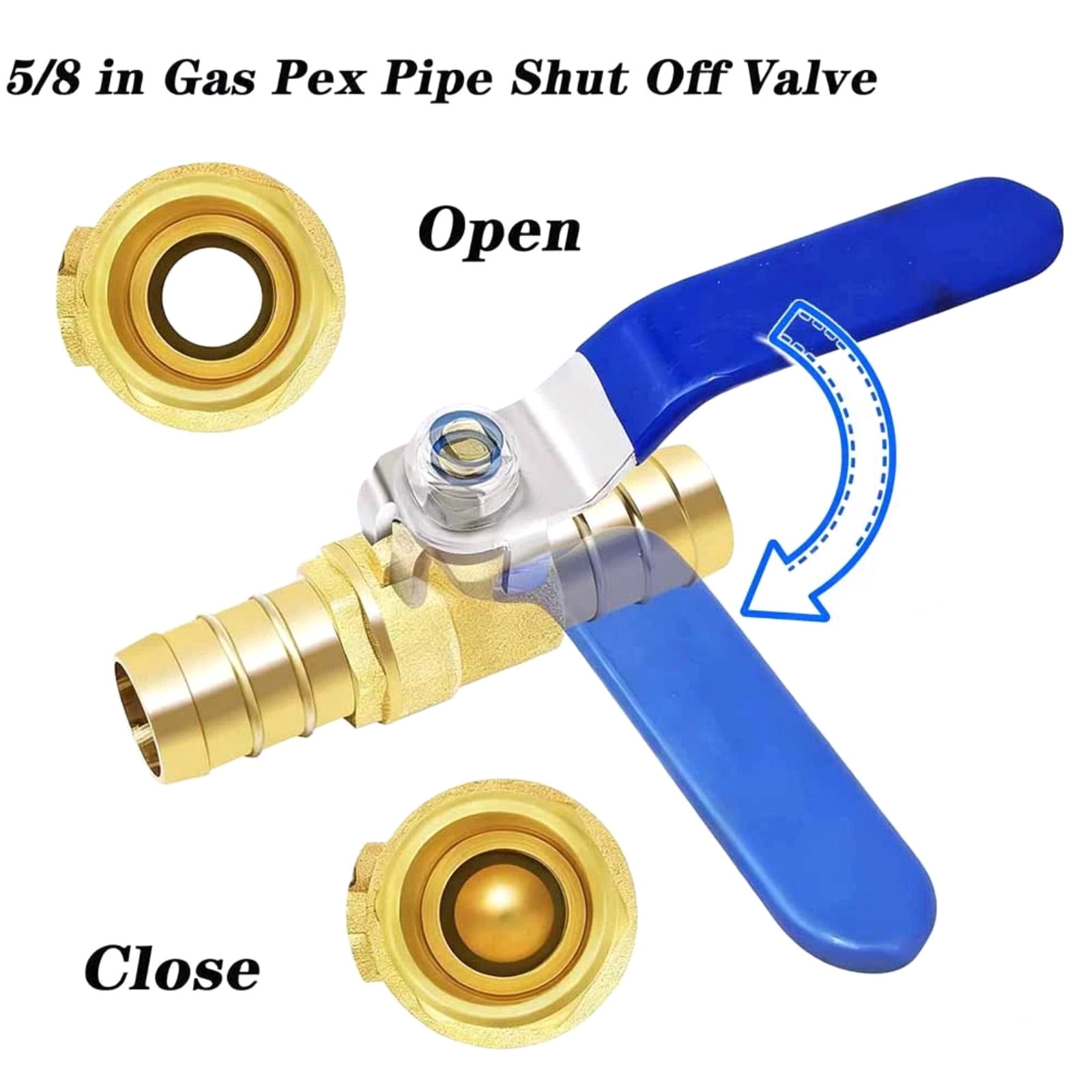 ARCADORA 16mm Brass Hose Barb Ball Valve 2 Pack With Stainless Steel Clamps For Coolant Fuel Water Oil Gas Flow Control