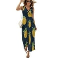 thumbnail image 2 of Ananas - Robe Sans Manches Marine Vêtements Femme Robe style Coréen Vêtements de Bal, 2 of 5
