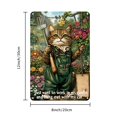 thumbnail image 2 of [2D Flat]1pc Vintage Cat in the Garden Metal Tin Sign - 8x12 Inch Rustic Iron Wall Art with Gardening Cat &amp; "Work in My Garden" Quote, for Home, Office, Cafe, Bar, Garage, Cat Decor, 2 of 7