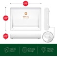 thumbnail image 5 of Royal Craft Wood Bamboo Soap Dish, Soap Dish with Slanted Waterfall Design, Bathroom and Shower Soap Holder, Self Draining Kitchen Soap Tray (1 Piece, White), 5 of 8