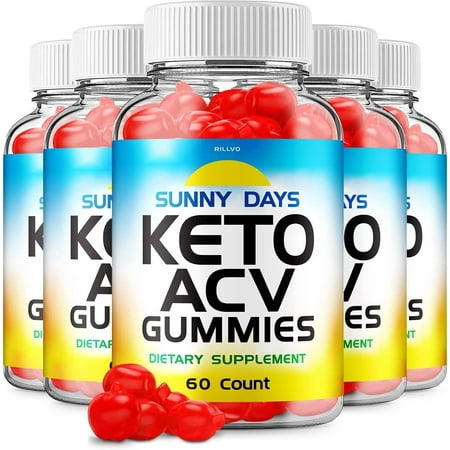 5 Pack Sunny Days Keto ACV Gummies Sunny Days Advanced Formula Apple Cider Vinegar Keto Gummies Dietary Support Supplement 300 Gummies