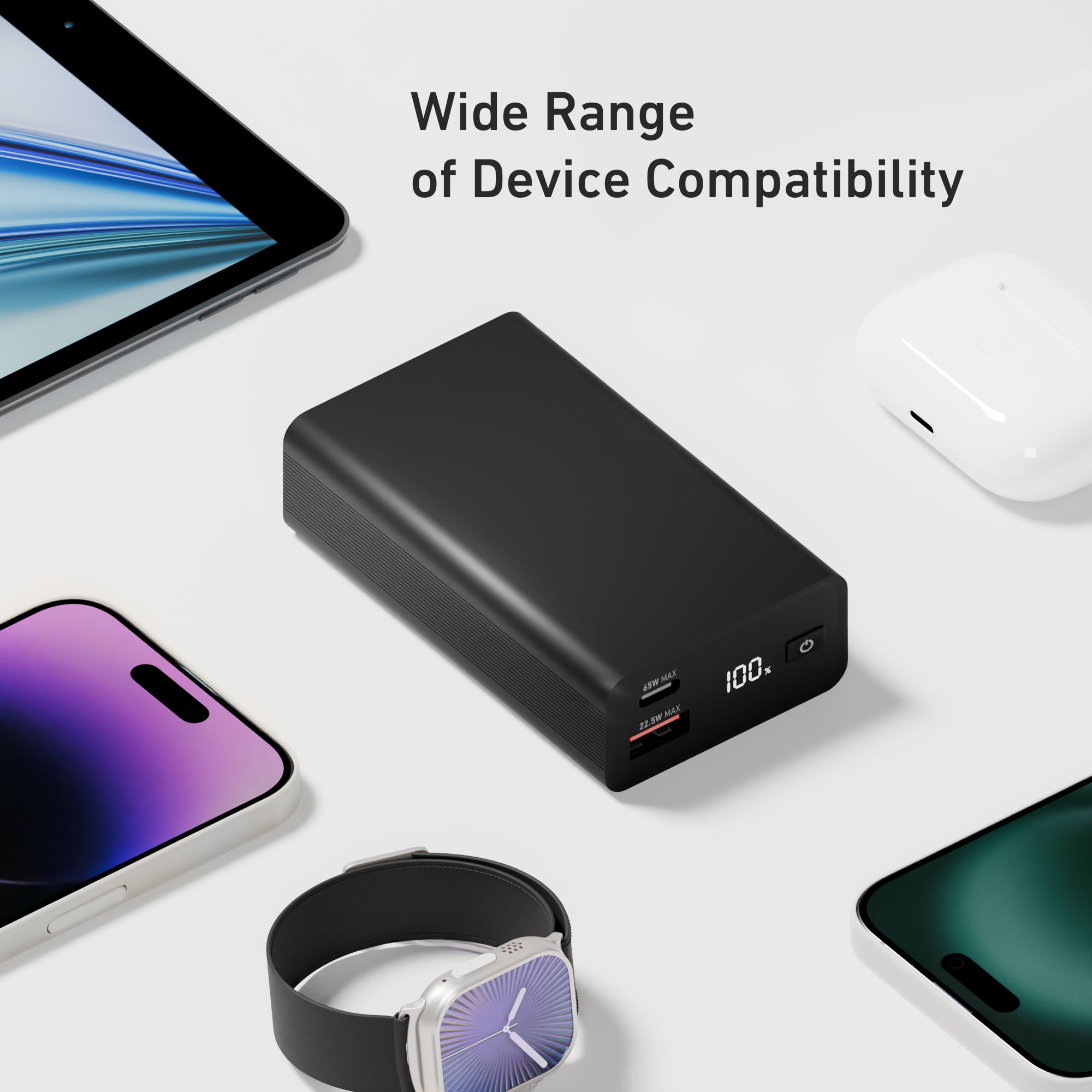 CODi 65W Laptop Power Bank, 20,000mAh Portable Charger with USB-C and USB-A Ports | Fast Charging for Laptops and Devices