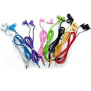 JustJamz 10 Pack 3.5mm Stereo In-Ear Earbud Headphones - Earphones (Assorted Colors)