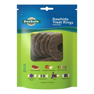 PetSafe Natural Rawhide Ring Refills, fits PetSafe Busy Buddy Treat Ring Holding Toys, Size C,Large
