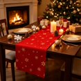 thumbnail image 6 of Hvmvliv 12x71 Inch Christmas Linen Table Runner with Holiday Patterns for Dining Table Home Party Table Runners Decoration Multicolor, 6 of 6