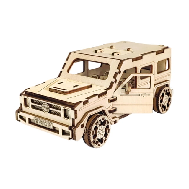 Rompecabezas de madera 3D, modelo mecánico de automóviles creativos kit de construcción de vehículos de juguete de madera de bricolaje cerebro para