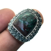 Sanora Chrysocolla Gemstone Fashion Ethnic Gifted Vintage Ring Jewelry 7" SA 800